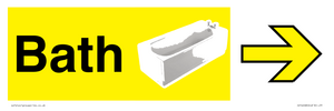 Bath dementia friendly yellow sign directional with arrows